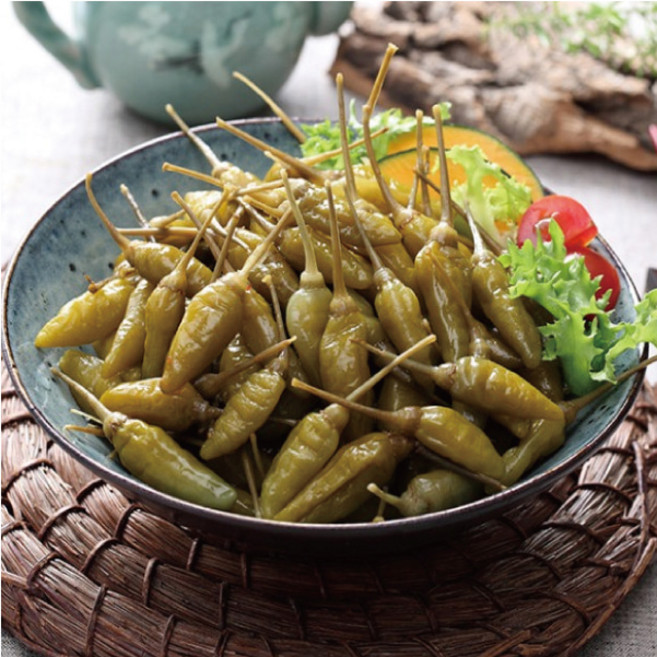 [특가판매] 반찬단지 산고추 4kg 고추함량 80% 초절임 하늘초 고추 장아찌 대용량 업소용, 1개