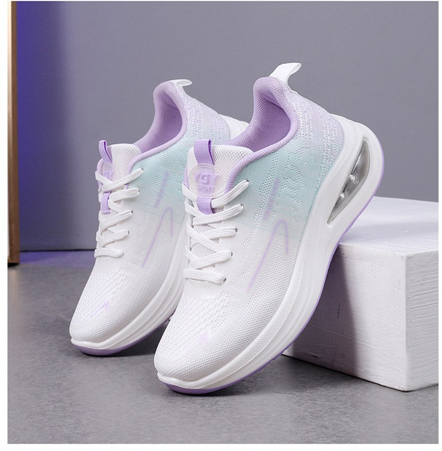블라벨리 남녀공용 쿠셔닝 운동화 에어로빅화 스포츠댄스화 패션런닝화HY451, 250, 화이트퍼플(여자)