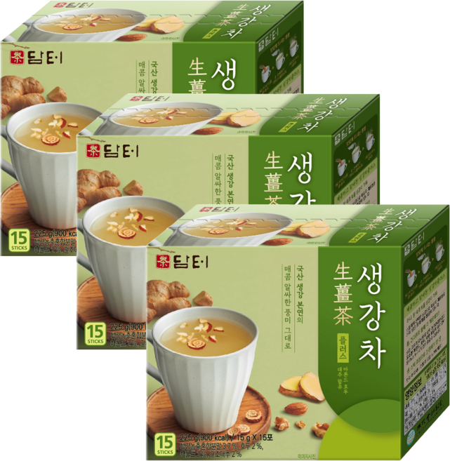 담터 생강차 15T 전통차음료, 3개, 15개입