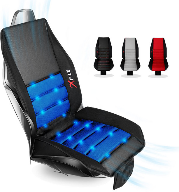 국내인증 4D입체 자동차 쿨링시트 앞좌석 12v 24v 여름 바람시트, 24v 앞좌석, 레드, 1개