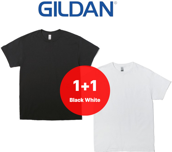 (1+1) 길단 63000 ASIAN핏 30수 무지 반팔티 S-XL