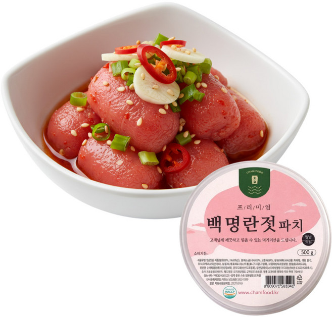 프리미엄 저염 백 명란젓 파치 전통발효 노하우, 1개, 500g