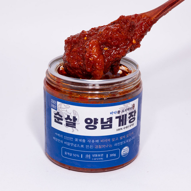 해담 순살 양념 간장 게장 국산 100% 군산 꽃게, 해담 순살 양념게장300g, 1개, 300g