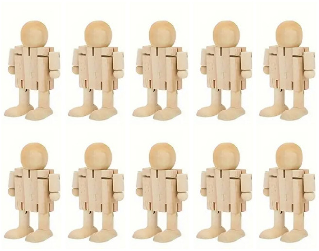 무브원목인형(고급형) 10개입/관절원목인형/움직이는로봇인형/DSMG, 10개