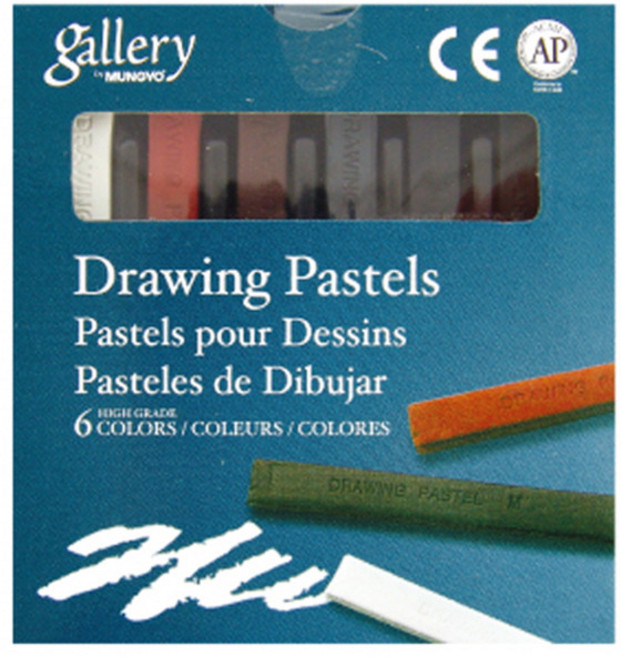 문교 콘테 드로잉 파스텔 6색 전문가용, 1세트