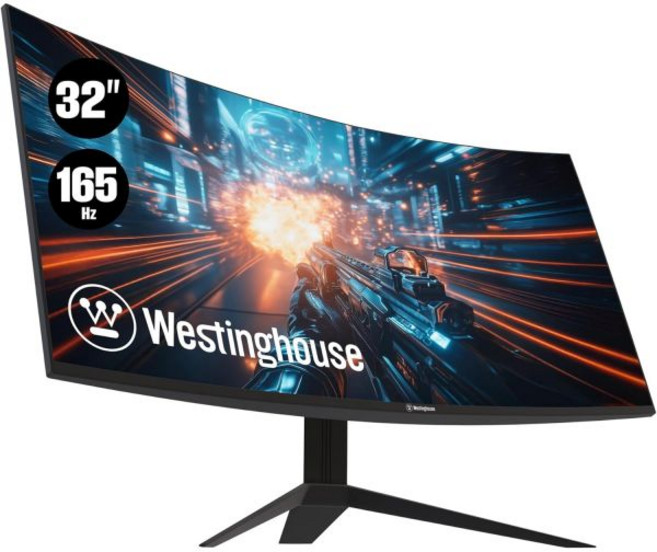 웨스팅하우스 34인치 커브드 울트라와이드 게이밍 모니터 180Hz AMD 프리싱크 지원 로우 모션 블러 1500R 커브 3440 x 1440 내장 스피커 포함 PC, 32 Inch, Curved Screen