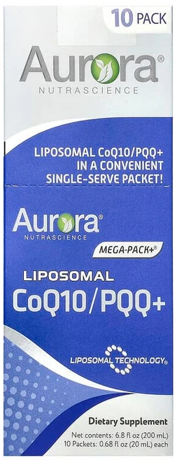 Aurora Nutrascience 리포소말 CoQ10/PQQ+ 10팩 각 20ml(0.68fl oz) AUN-20028, 1 - 쿠팡