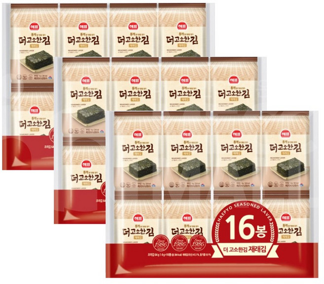 사조해표 더 고소한 재래김, 64g, 3개