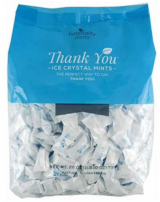 Hospitality mints 환영 사탕 아이스 크리스탈 민트 페퍼민트 낱개포장 737g 식후 입가심 탕비실, 3개