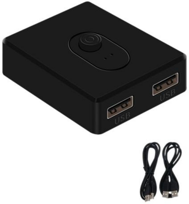 USB 3.0 KVM 스위치 노트북 컴퓨터 프린터 키보드 마우스용 USB 스플리터 공유 컨트롤러 블랙 1X2 2X1, 4) Black C, 1개