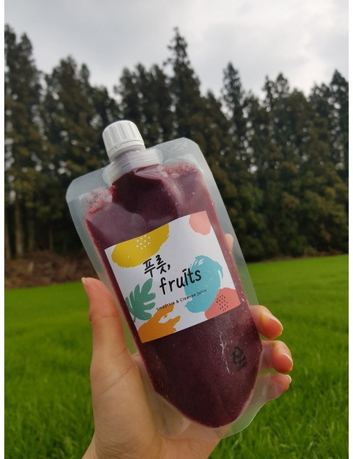 푸릇푸르츠 식사대용 리얼퍼플스무디 건강쥬스 농축액 야채즙 과일즙 바나나 블루베리스무디, 300ml, 1개