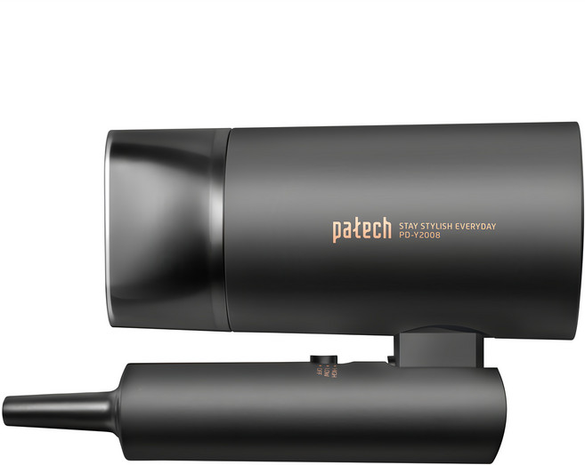 파테크 전문가용 접이식 헤어 드라이어 1800W, PD-Y2008, 블랙