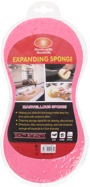 고급형 압축 세차스펀지 1호, 핑크, 5개