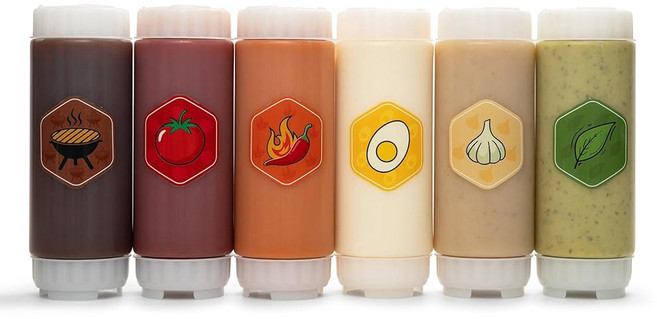 브레늄 18온스 리필 가능한 피포 스퀴즈 병 화이트 캡이 있는 무드립 BPA 무첨가 조미료 디스펜서 페스토 치미추리 녹색 여신 허브 드레싱용 가능, 6-Pack