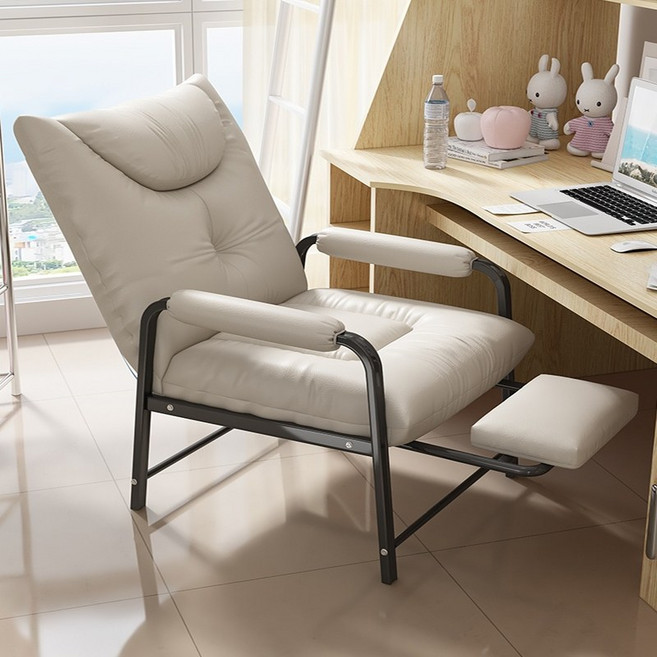 ZY 접이식 1인 리클라이너 쇼파 체어 컴퓨터 사무용 의자 게이밍 안락 의자, 흰색