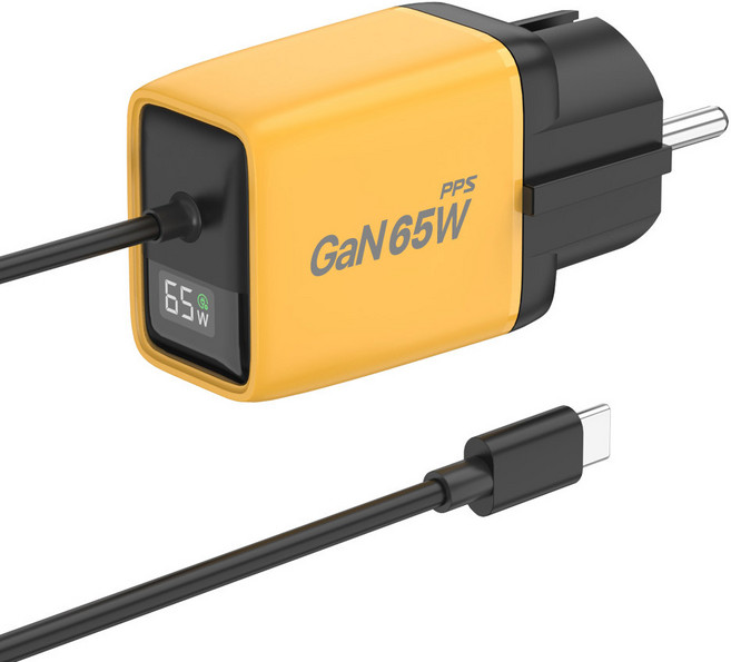 CABLE-PD65W-LED 접지형 LCD 초고속 일체형 충전기 GaN PD PPS