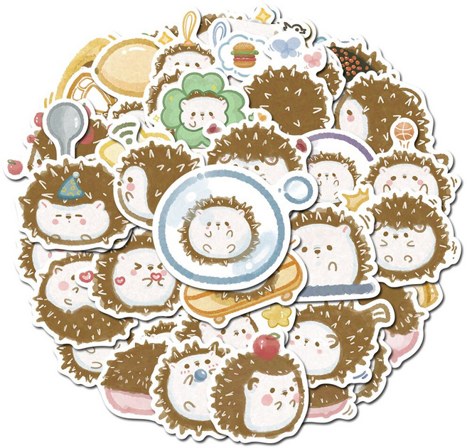 만화 카툰 스티커 10/50pcs 고슴도치 귀여운 카와이 diy 데칼, 10개