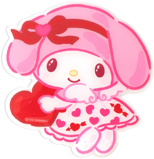 산리오 러블리 쿠로미 똑디톡 스마트 톡 그립 아크릴 악세사리 핸드폰 휴대폰 거치대, 1개, 큐피드 마이멜로디