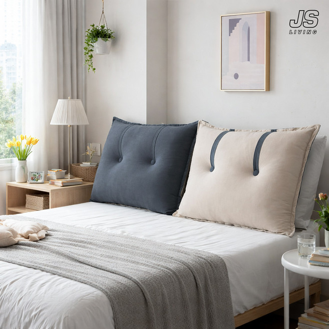 JS리빙 침대 헤드 등받이 쿠션 사각 소파 허리 등쿠션 솜포함 인테리어 거실 쿠션 대형 베드 수면 허리 다리 받침대 쿠션 바디필로우 베개 @JSLIVING-9087452PLAYER