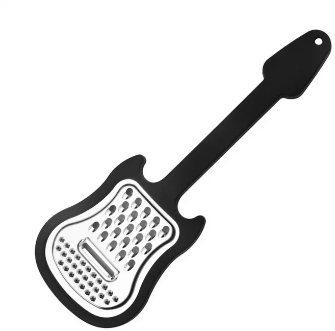 휴대용 치즈 강판 스테인레스 음식 기타 모양 초콜릿 버터 과일 야채 주방 가제트, 01 빠른, 01 Black