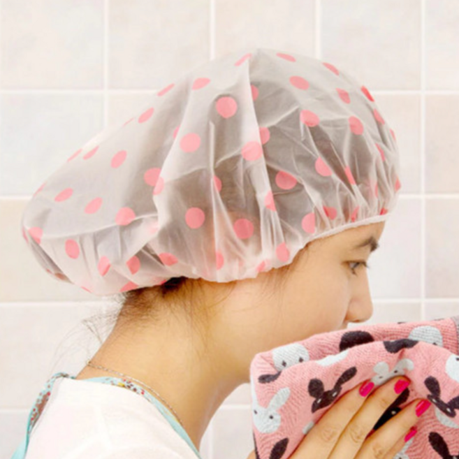염색 헤어캡 색상랜덤 편리하고 상쾌하게 다용도 비닐방수 샤워캡 헤어팩 세안 화장 샤워 방수 간편착용, 5개