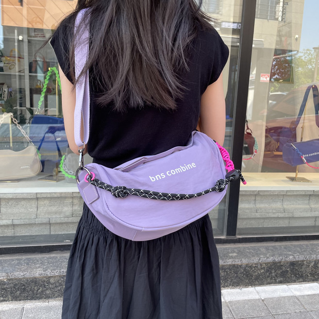 mddas 나일론 데일리 반달 숄더 크로스백 가벼운가방 크로와상백 공용