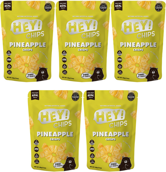 [헤이칩스] 프리미엄 야채칩 파인애플칩 비건 다이어트 간식, 5개, 30g