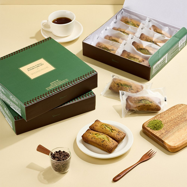 [델포유] 오븐에구운 말차초코파운드 선물세트 [+쇼핑백 증정], 50g, 8개