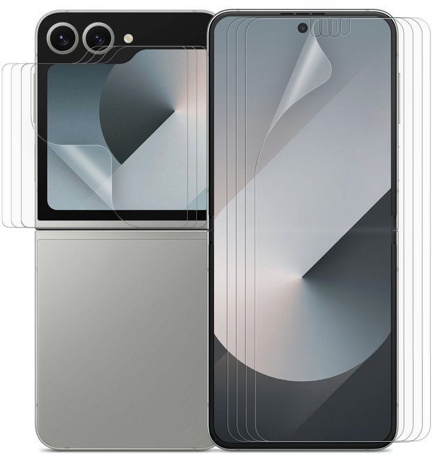 다이아큐브 갤럭시Z플립6 저반사 지문방지 들뜸 없는 보호필름(내면과전면 세트구성) 초보자도 쉬운부착, 4세트