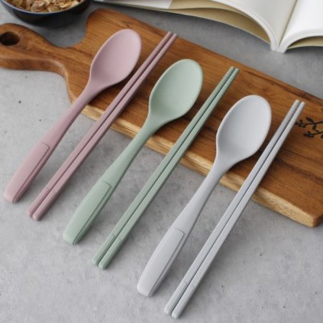 [텐바이텐] 파스텔 실리콘 주니어 수저세트 - 3color_(2741065), 1, 핑크, 1개