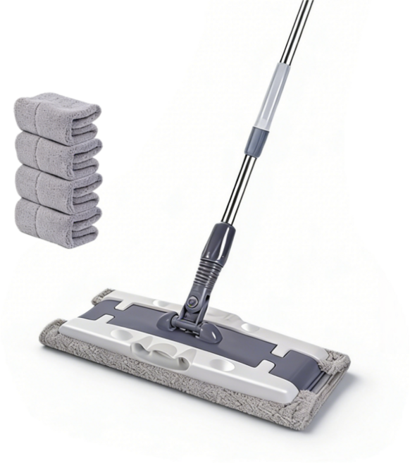 다용도 집게형 밀대걸레 대면적 업그레이드 극세사 걸레 4매, 1세트