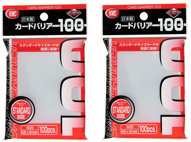 [KMC] 카드베리어 스탠다드 사이즈 슬리브 66 x 91 mm 100매 2개세트 / 포켓몬 원피스 디지몬 등 카드 호환