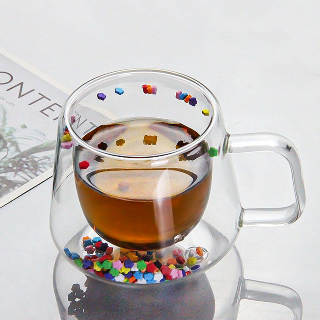 탱이하우스 이중 내열유리 머그컵, 1개