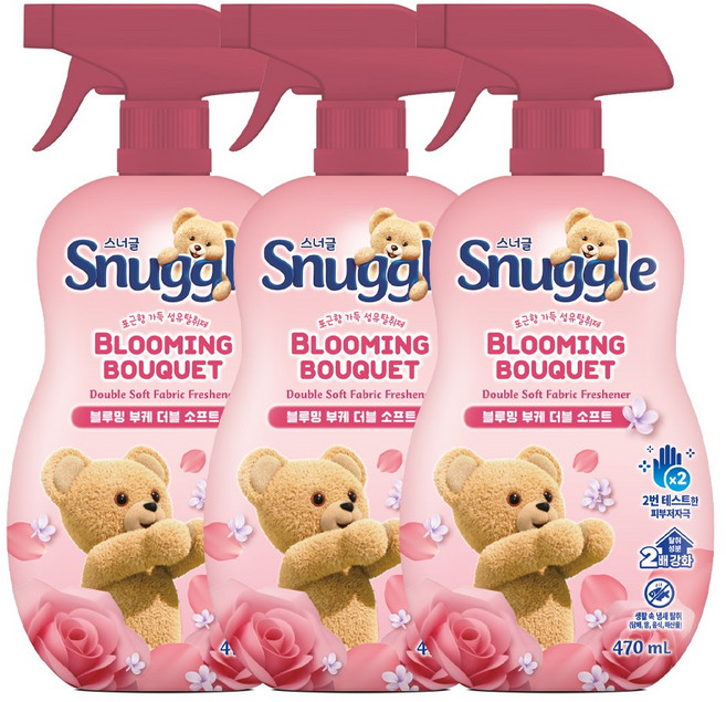 스너글 블루밍 부케 더블 소프트 섬유탈취제 본품, 470ml, 3개