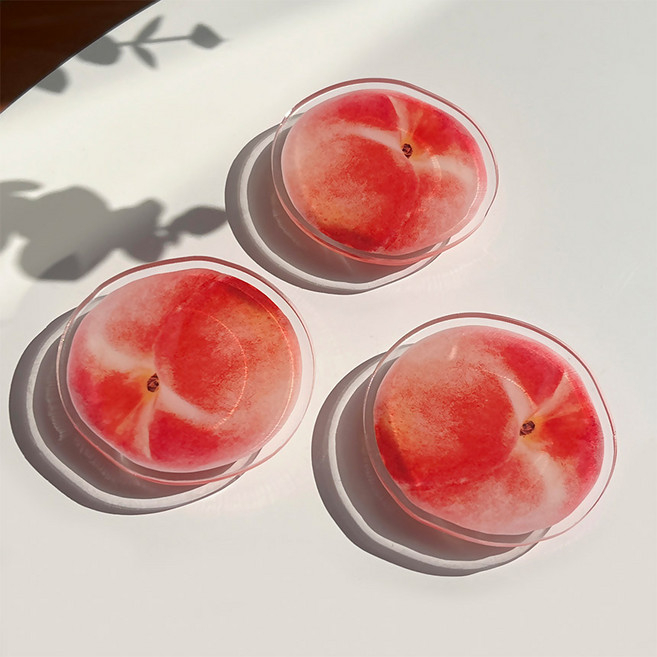 [아크릴톡] 써치어피치 복숭아 스마트톡 톡 레진톡 아크릴톡 에폭시톡 납작복숭아 피치, 써치어피치(아크릴톡), 1개