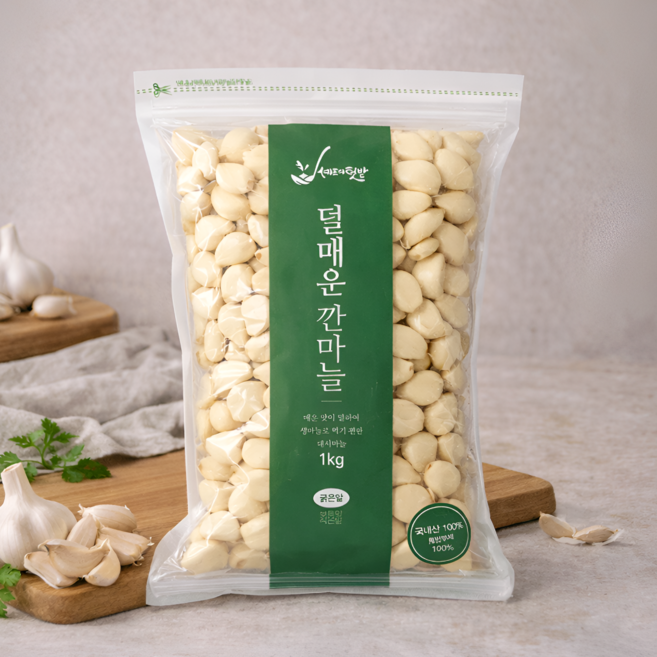 [내일도착보장] 국내산 덜매운 대서종 깐마늘, 1개, 1kg (중)