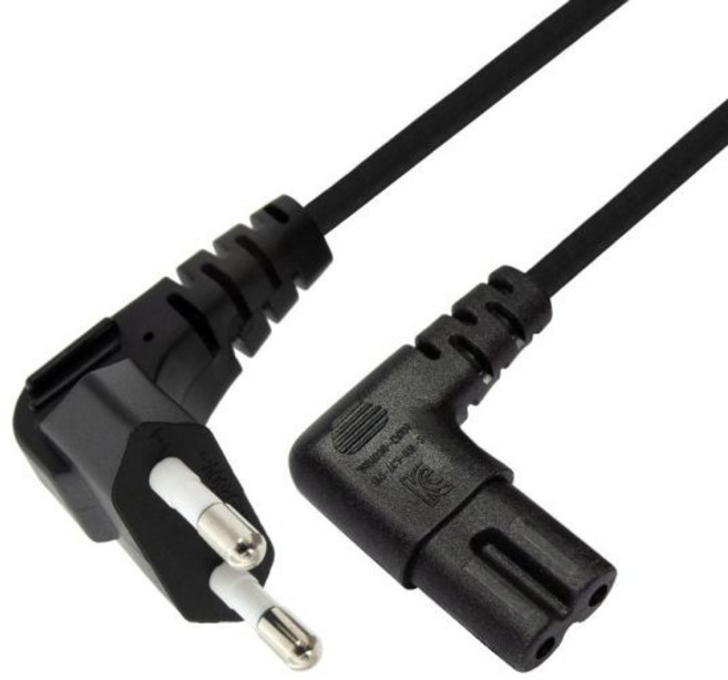 (HDTOP) 국산 8자 양쪽 ㄱ자형 전원 파워 케이블 AC 250V / 2.5A HT-AC089 (블랙/벌크/3m), 1개