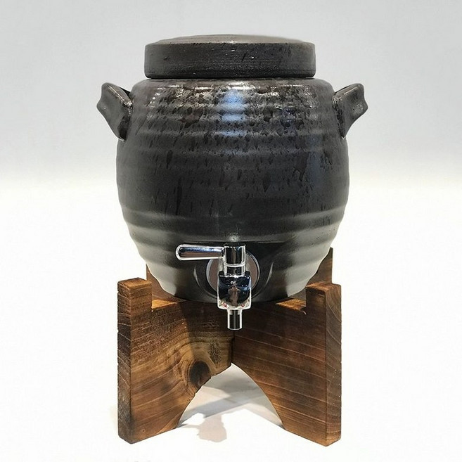 사케 디스펜서 항아리 집들이 혼술 이자카야 선물 쿨러 도구리 전통 병, 1개, 양손잡이 항아리