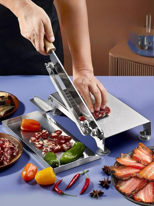 절단기 냉동고기 생선 갈비 커팅기 육절기 고기슬라이서, 기본 색상, 다기능절단기+조절두께중형B