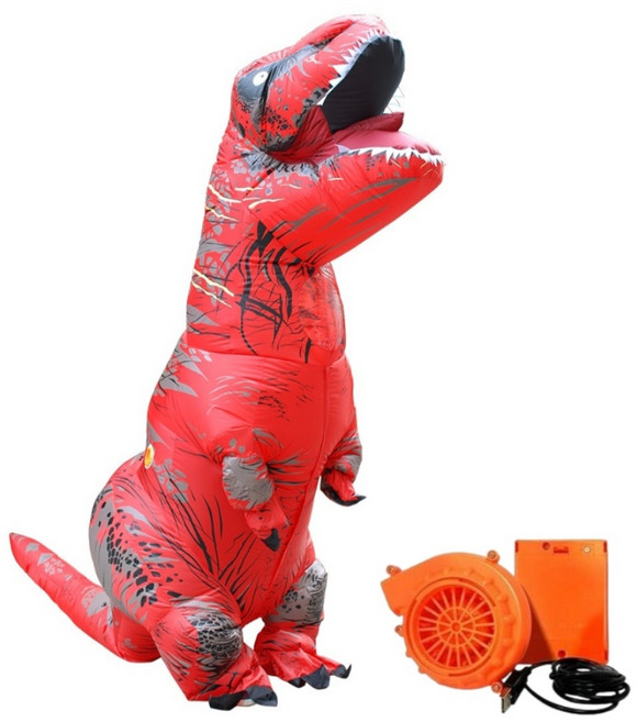 더루비샵 에어슈트 할로윈 코스프레의상 공룡풍선옷, 1개, L(키150-190) 티라노레드 에어슈트