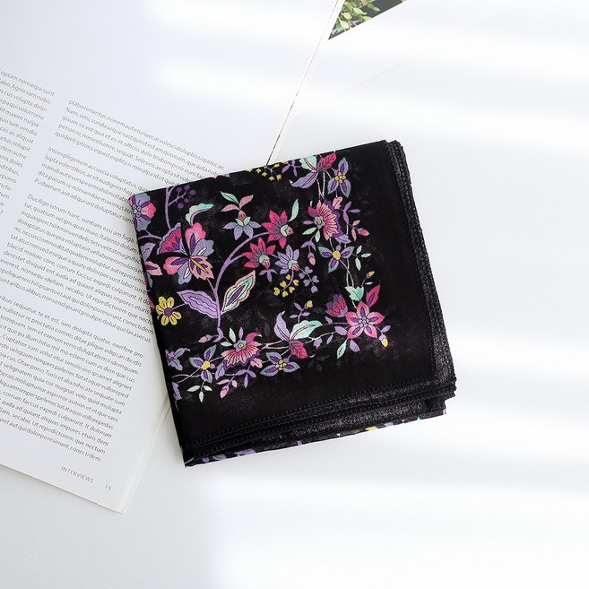 박씨상방 고급 국내제작 면 손수건(보타니컬) 가제 아사 남성 여성 선물 국내산 등산