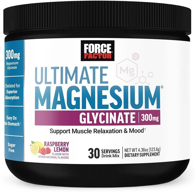 Force Factor Ultimate 마그네슘 글리시네이트 파우더 300mg 수면 휴식 및 기분 지원 뼈 건강 촉진 킬레이트 마그네슘 비글리시네이트 높은 흡수 라즈, Force Factor Ultimate 마그네슘 글리시, 1개, 123.6g - 쿠팡