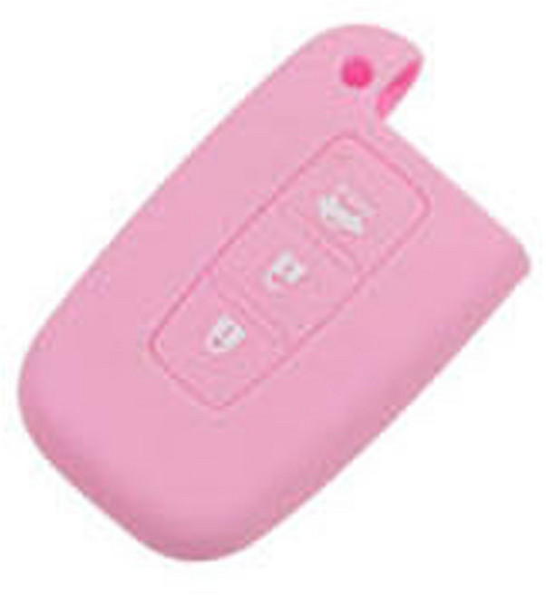 공용 국산차 현대 호환 기아 호환 실리콘 키케이스, 스마트3버튼, 핑크, .