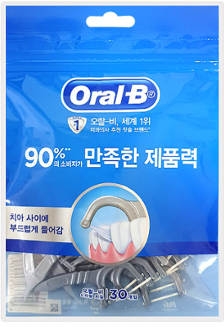 오랄비 일회용 치실 C자형 30개입 X 3팩, 단품