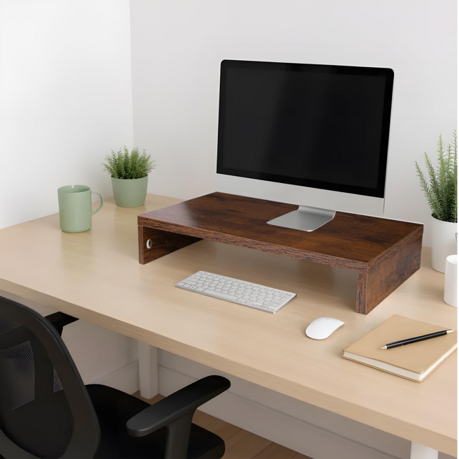 컴퓨터 모니터 스탠드 멀티 용도 데스크톱 정리 장치 쇼세, 1개, 호두색