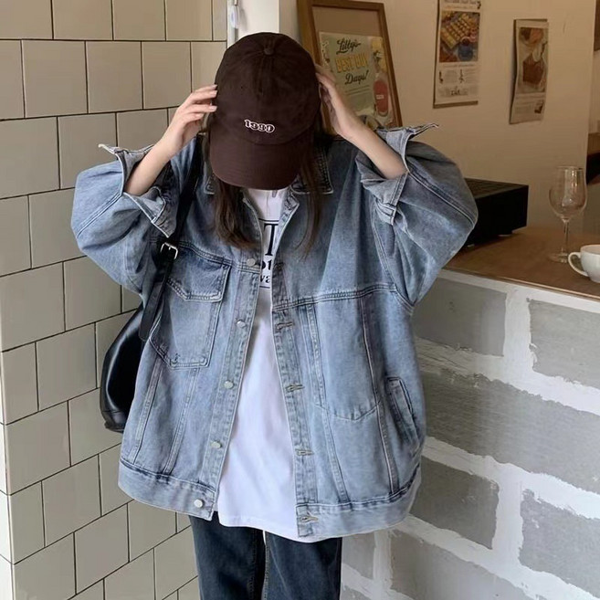 레드리프 여성 청자켓 여성 청자켓 오버핏 청자켓 여자청자켓 데님자켓 화이트청자켓 여성빈티지청자켓