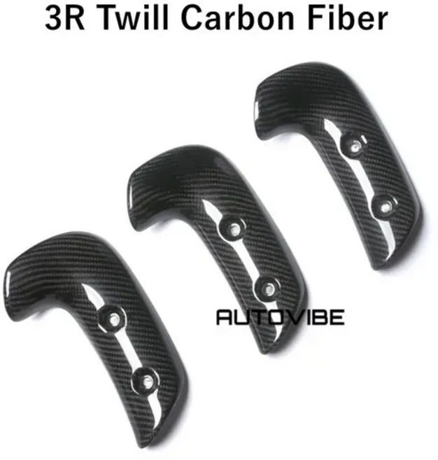 AutoVibe Triumph Rocket 3R/3GT 풀 세트 3피스 드라이 카본 배기 열 실드 가드 직접 교체 모든 연도, 02 Rocket 3R