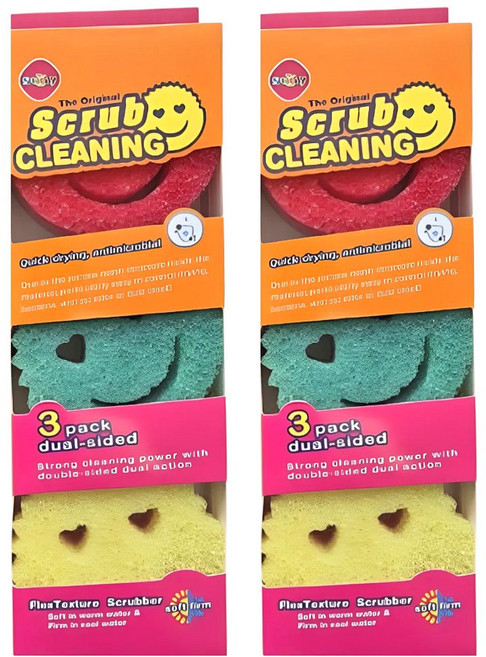 스크럽대디 마미 클리닝 스마일 수세미 3종, 2개, 3개입