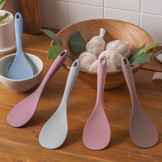 국산 실리콘 밥 주걱 (6색) 플래티늄실리콘 백금촉매 조리기구 밥주걱, 다크핑크, 1개