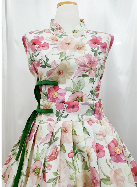 담홍 정원 철릭원피스 생활 개량한복 사이즈 추가가능 빅사이즈 [이리스]